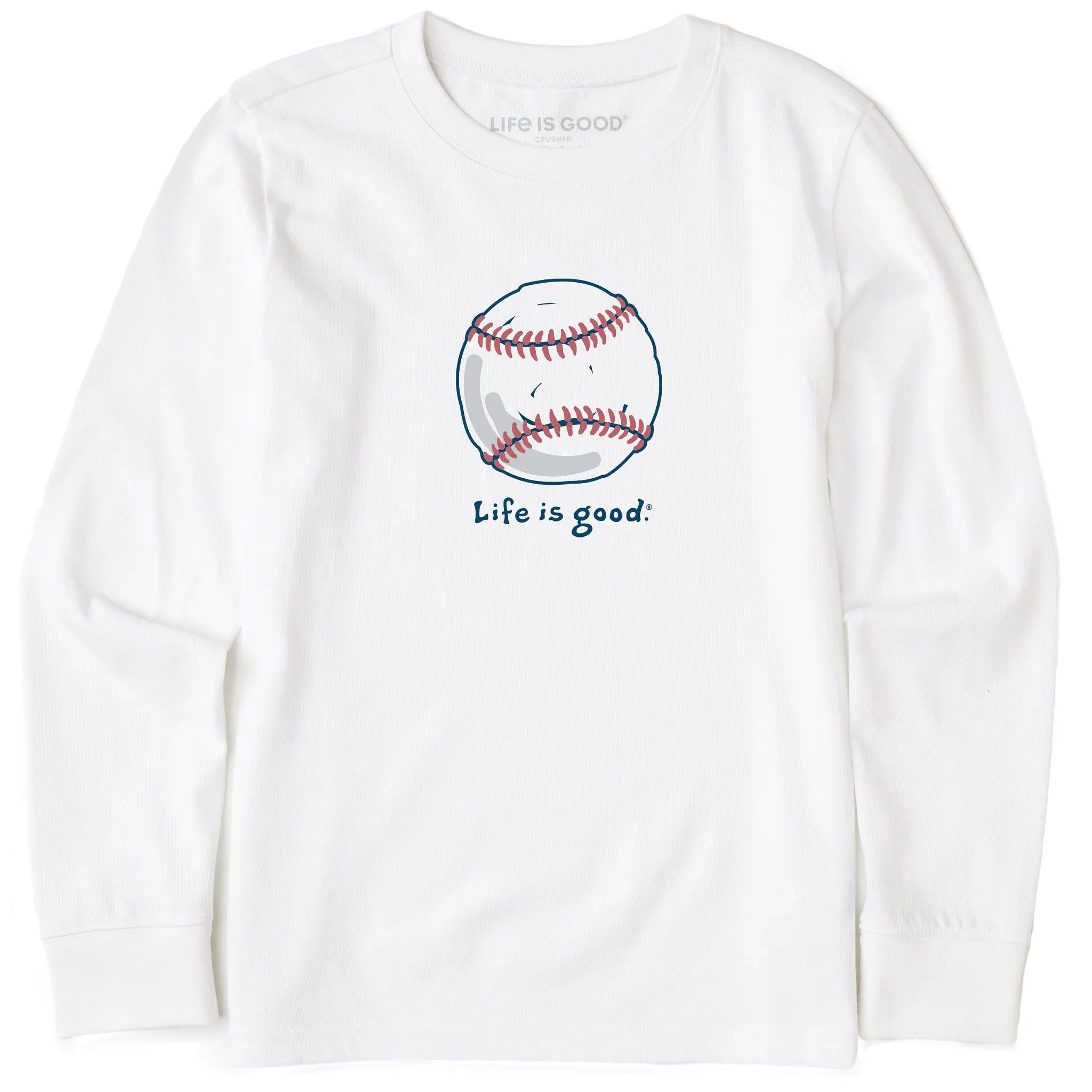 Kids Baseball Long Sleeve Crusher Tee Life is Good