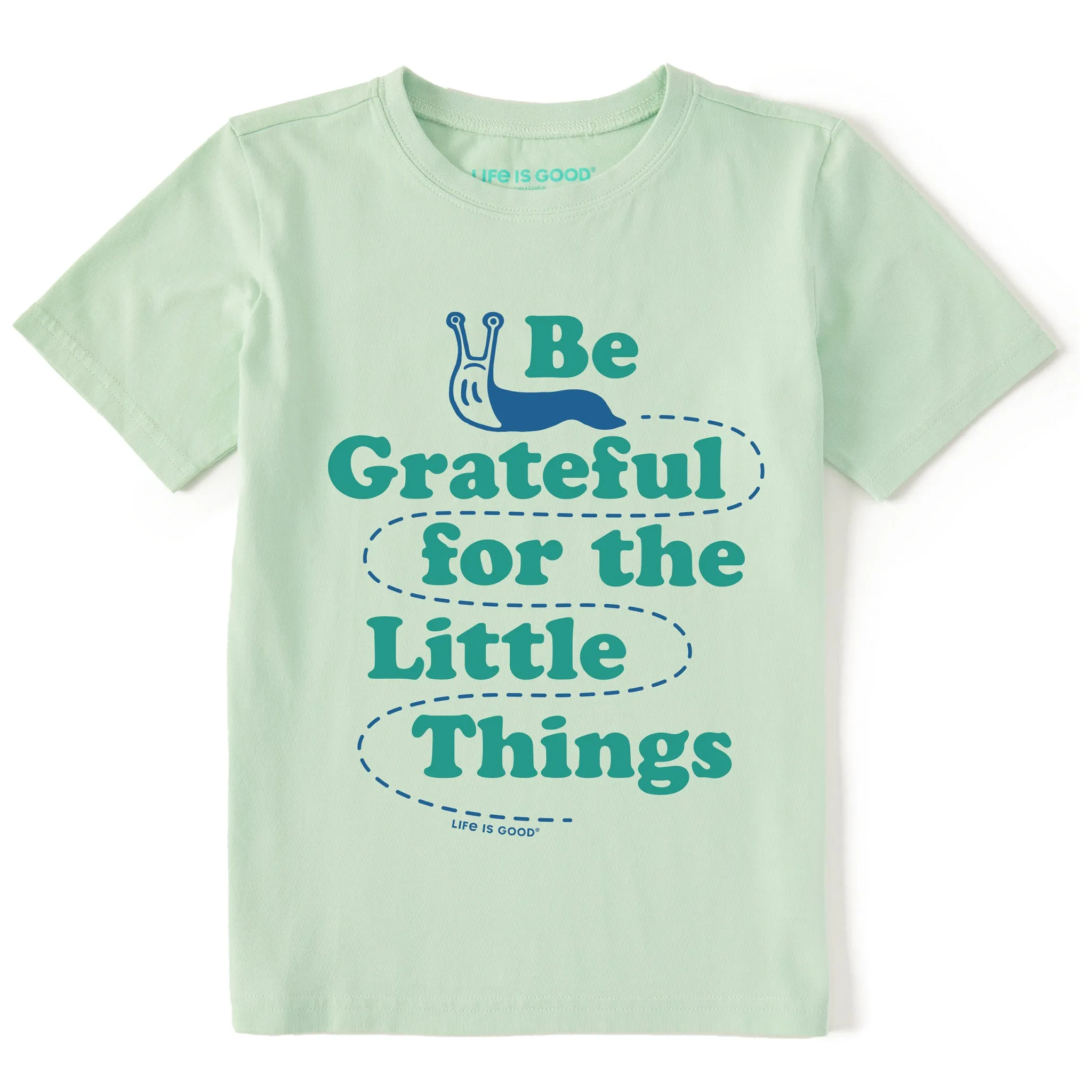 Kids Be Grateful for the Little Things Slug Short Sleeve Crusher Tee Life is Good