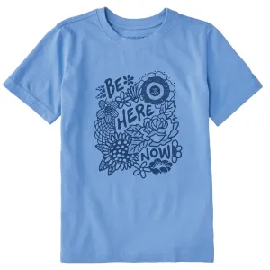 Kids Be Here Now Flower Field Short Sleeve Crusher Tee Life is Good