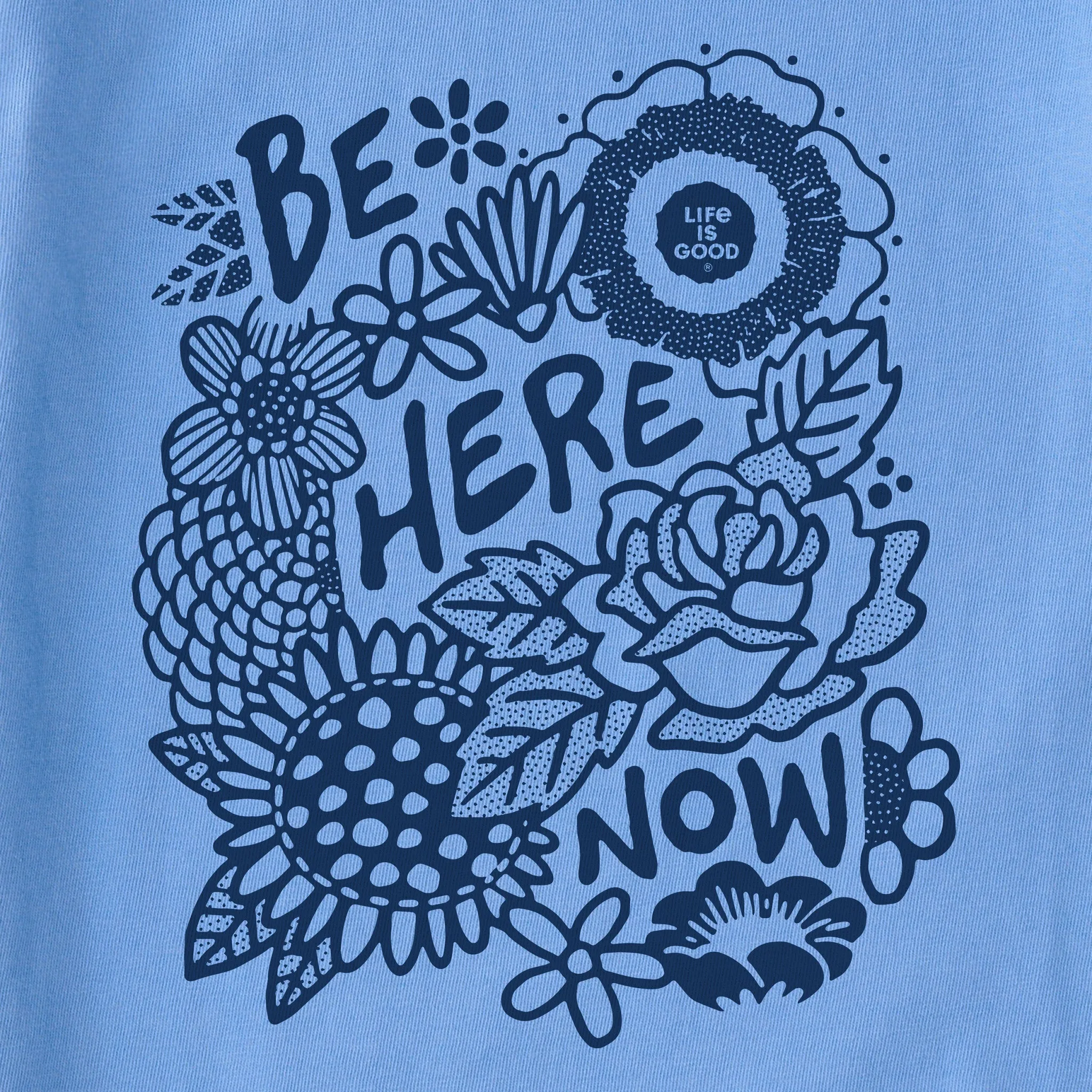 Kids Be Here Now Flower Field Short Sleeve Crusher Tee Life is Good