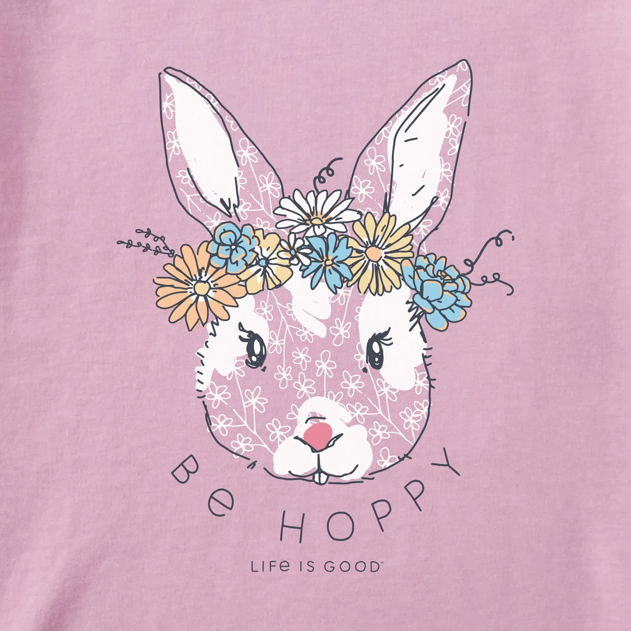 Kids Be Hoppy Flower Crown Short Sleeve Crusher Tee Life is Good