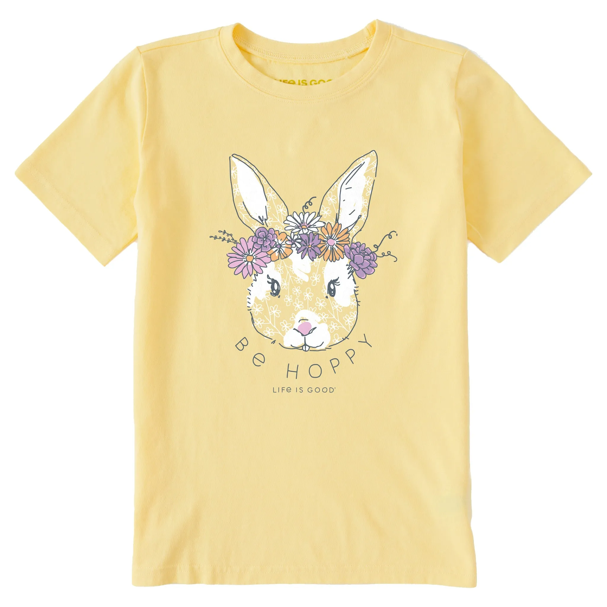 Kids Be Hoppy Flower Crown Short Sleeve Crusher Tee Life is Good