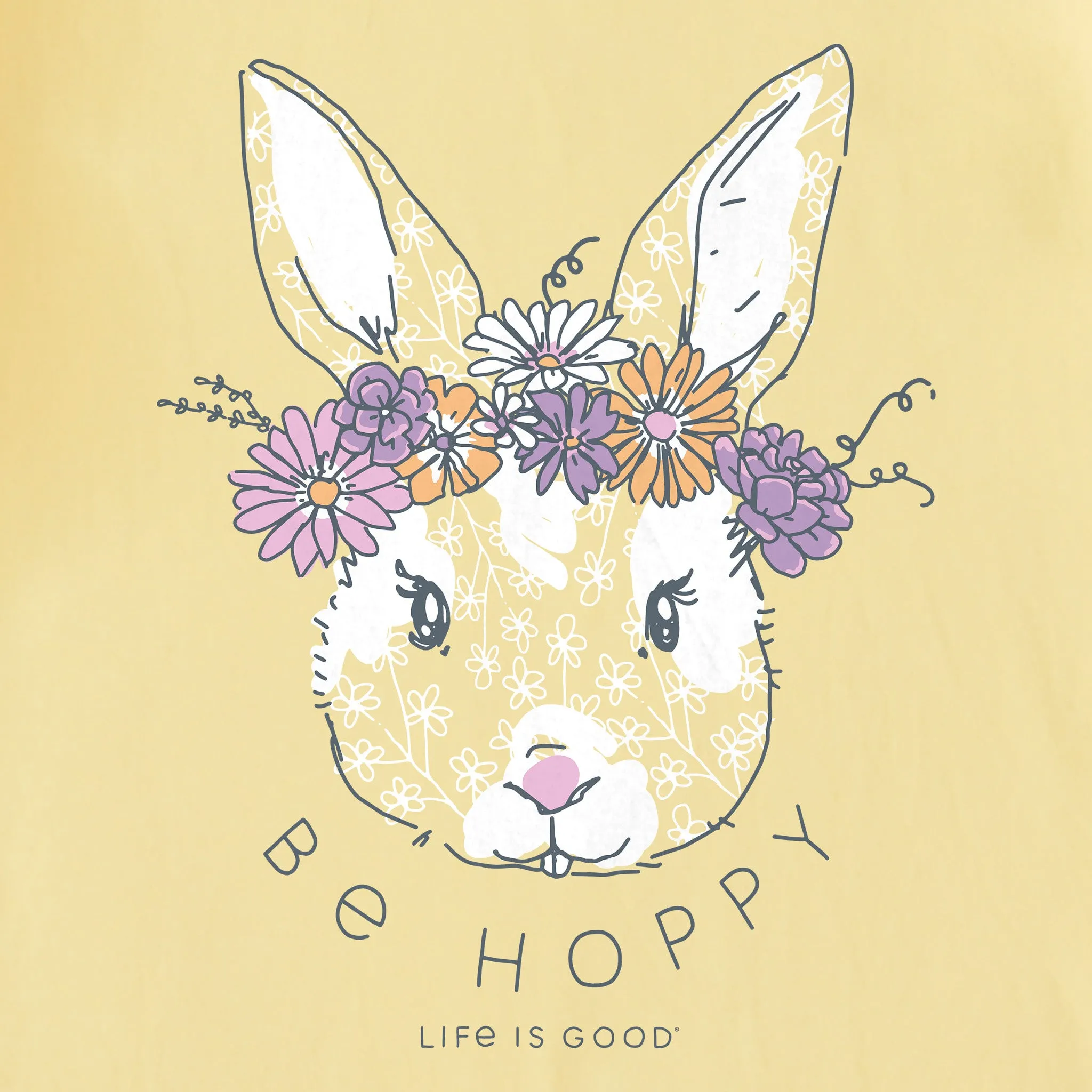 Kids Be Hoppy Flower Crown Short Sleeve Crusher Tee Life is Good