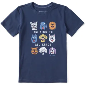 Kids Be Kind to all Kinds Short Sleeve Crusher Tee Life is Good