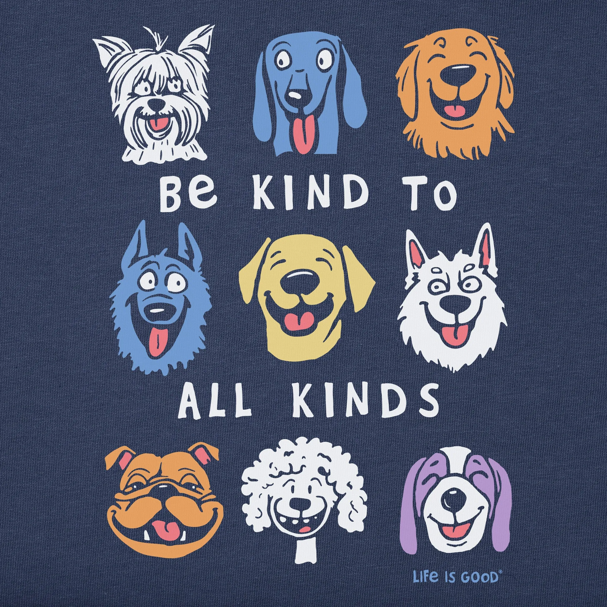 Kids Be Kind to all Kinds Short Sleeve Crusher Tee Life is Good