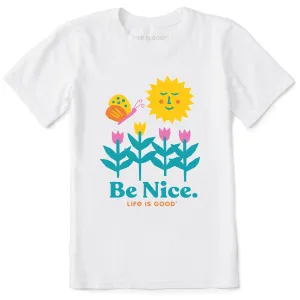Kids Be Nice Flowers Short Sleeve Crusher Tee Life is Good
