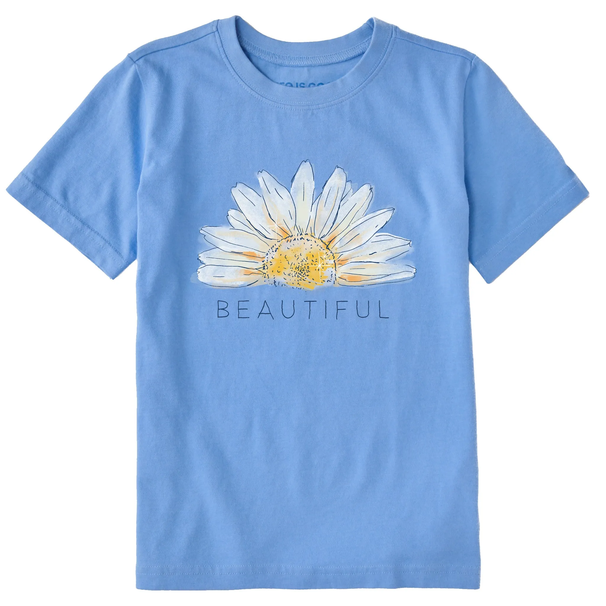 Kids Beautiful Daisy Short Sleeve Crusher Tee Life is Good