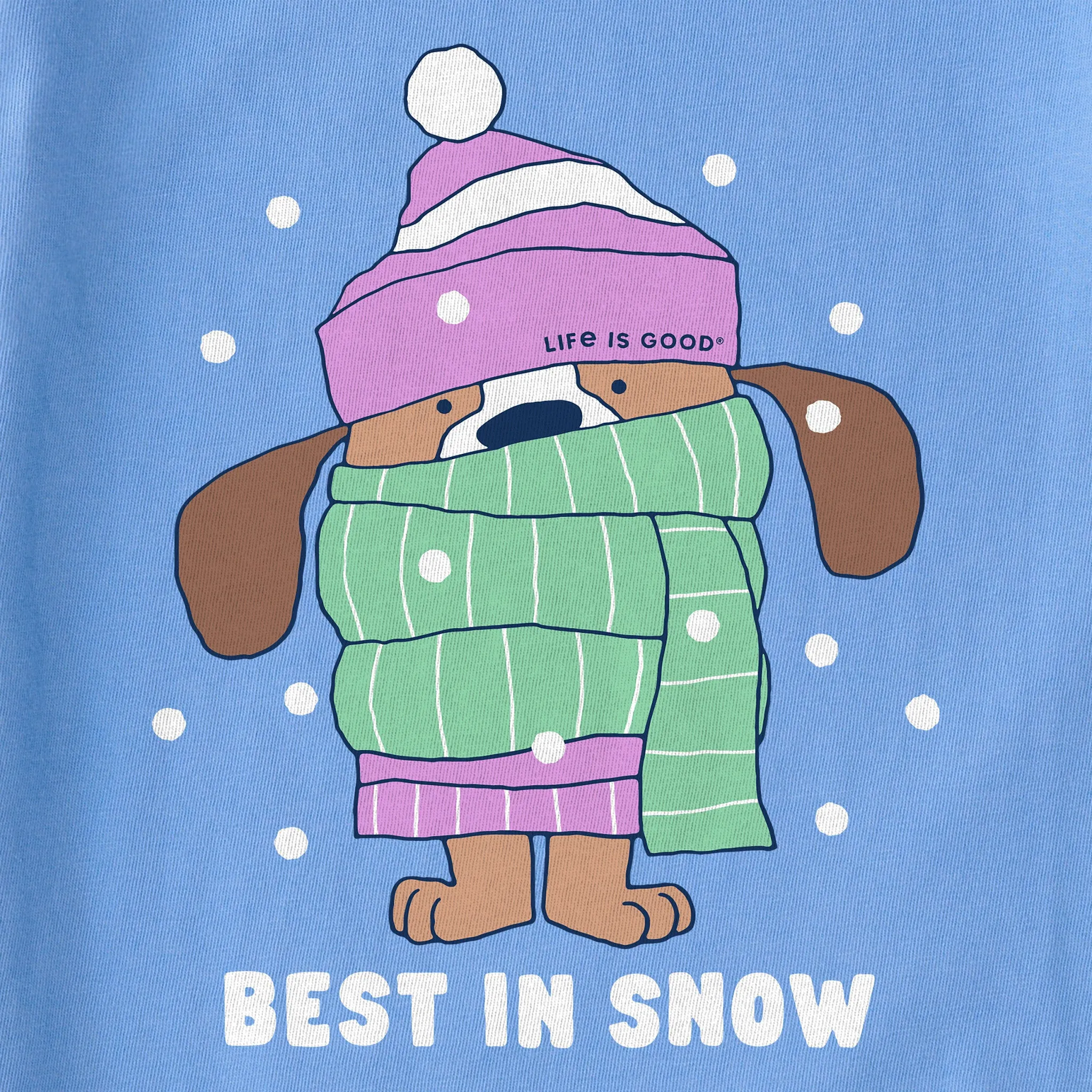 Kids Best in Snow Dog Short Sleeve Crusher Tee Life is Good