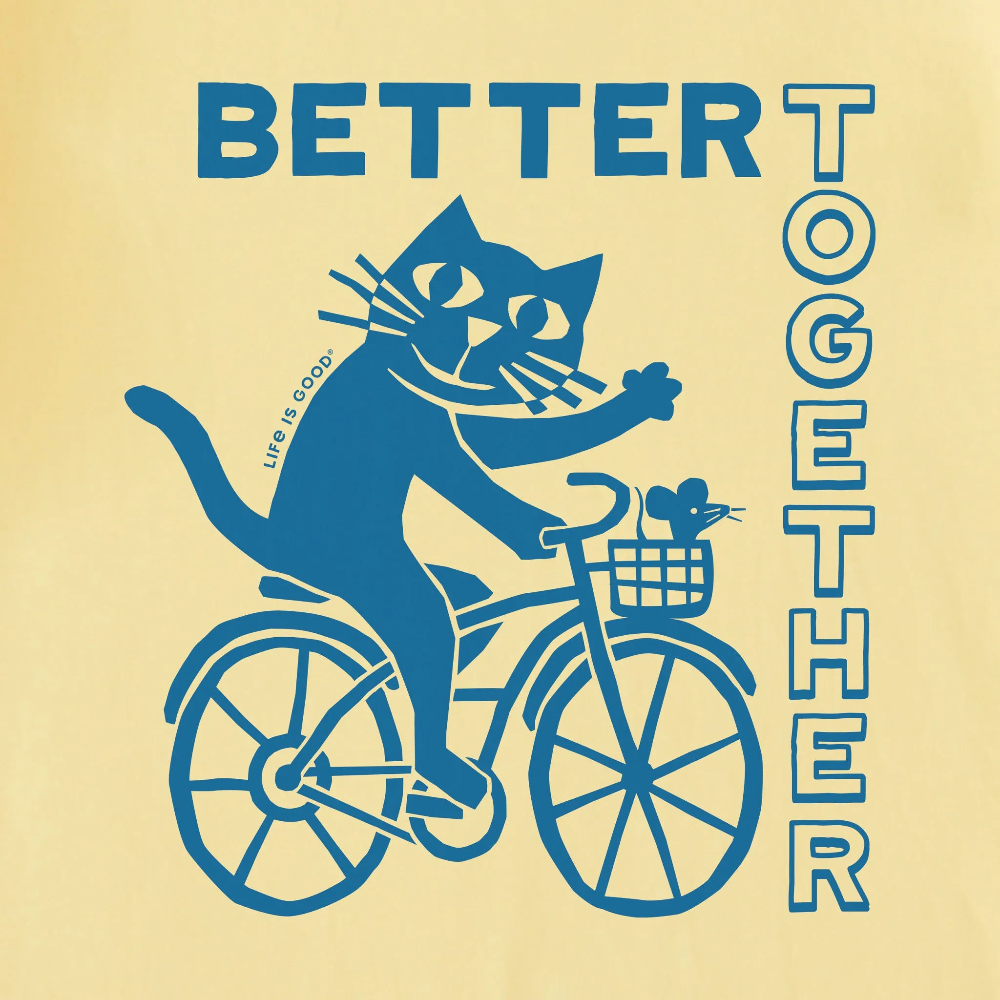 Kids Better Together Cat Short Sleeve Crusher Tee Life is Good