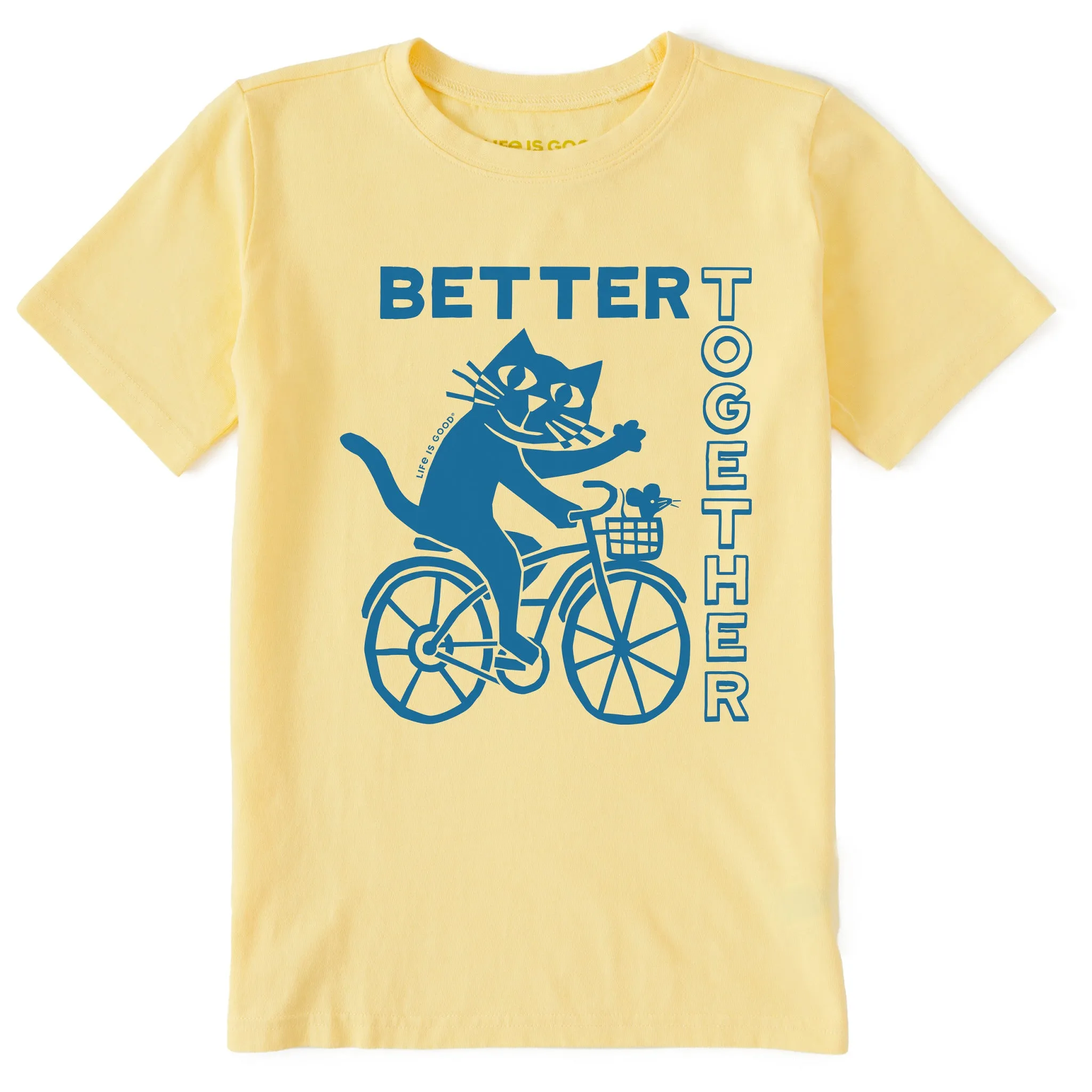 Kids Better Together Cat Short Sleeve Crusher Tee Life is Good