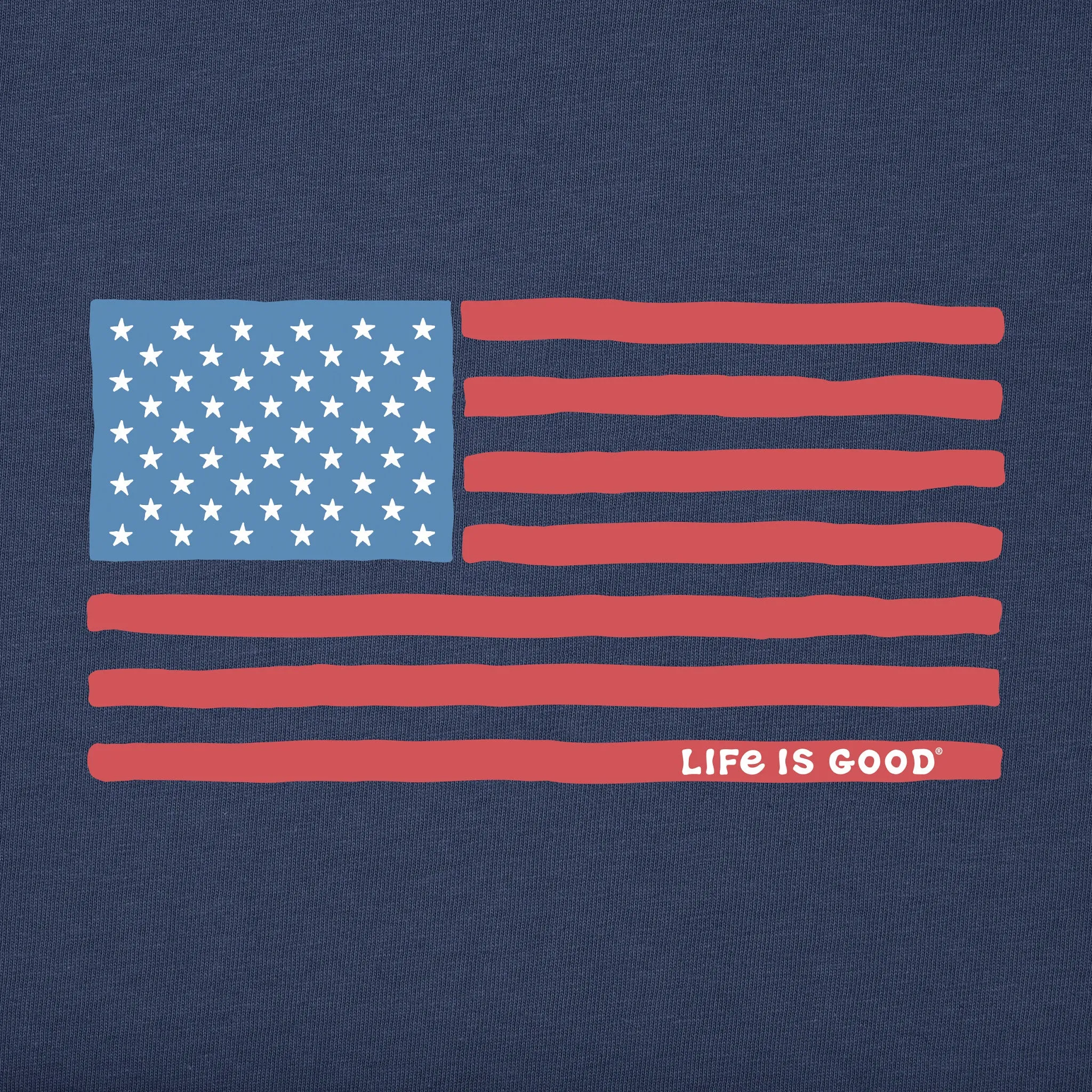Kids Big Kids US Flag Long Sleeve Crusher Tee Life is Good