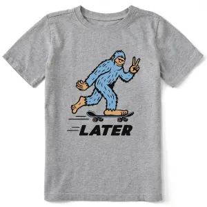 Kids Bigfoot Later Skater Short Sleeve Crusher Tee Life is Good