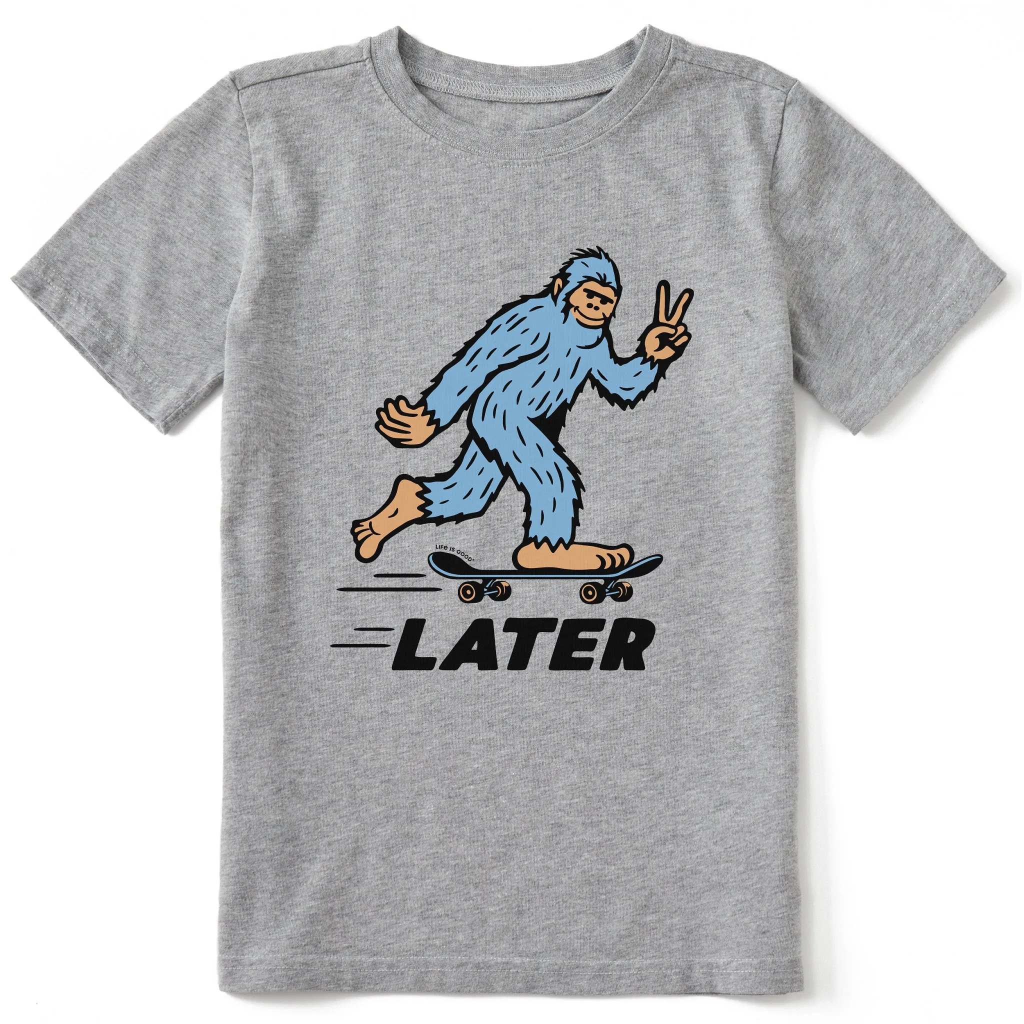 Kids Bigfoot Later Skater Short Sleeve Crusher Tee Life is Good