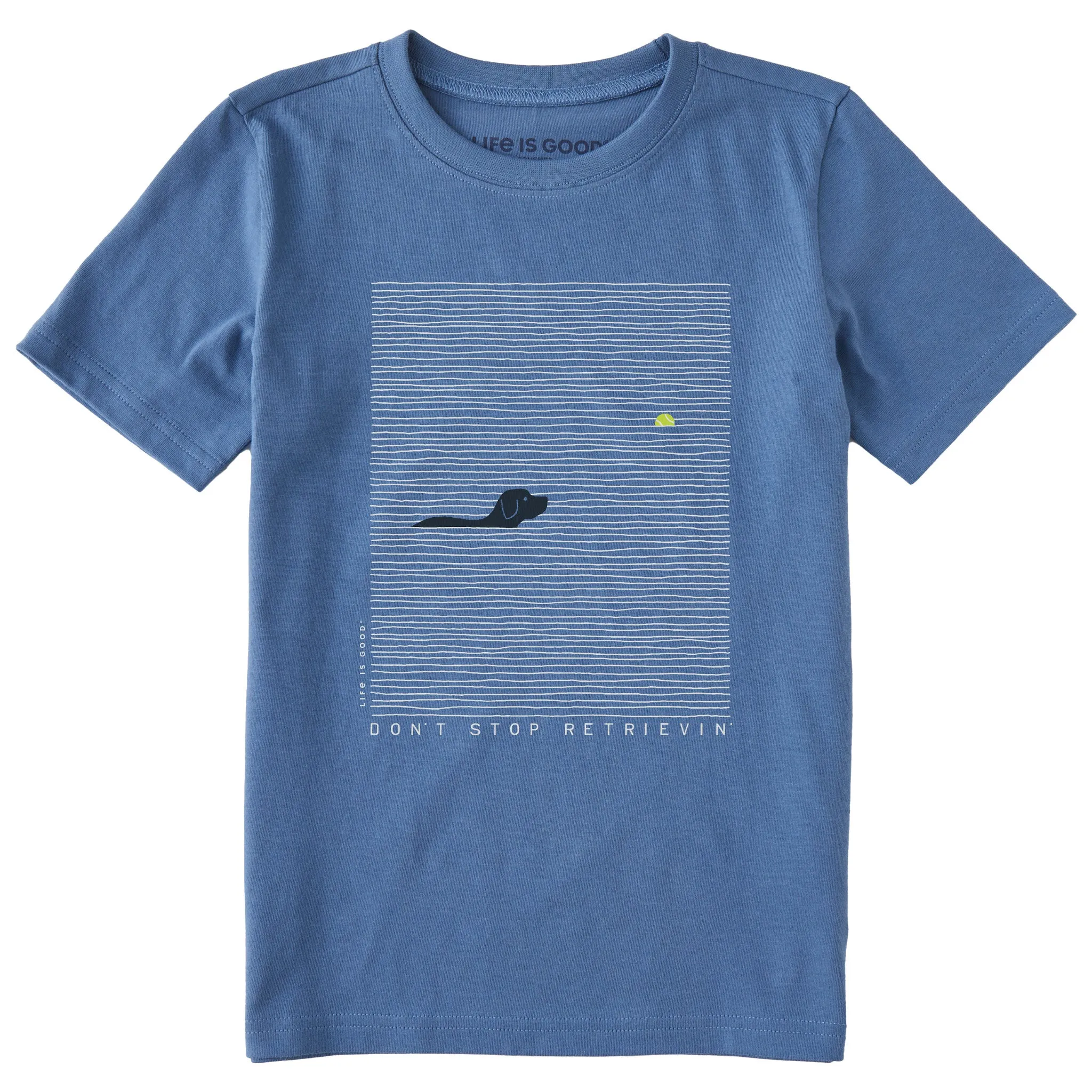 Kids Black Lab Retrievin' Short Sleeve Crusher Tee Life is Good