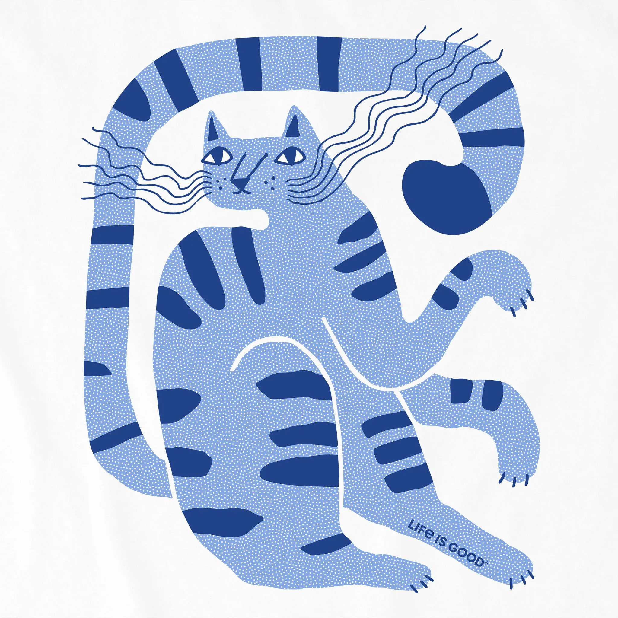 Kids Blue Cat Short Sleeve Crusher Tee Life is Good