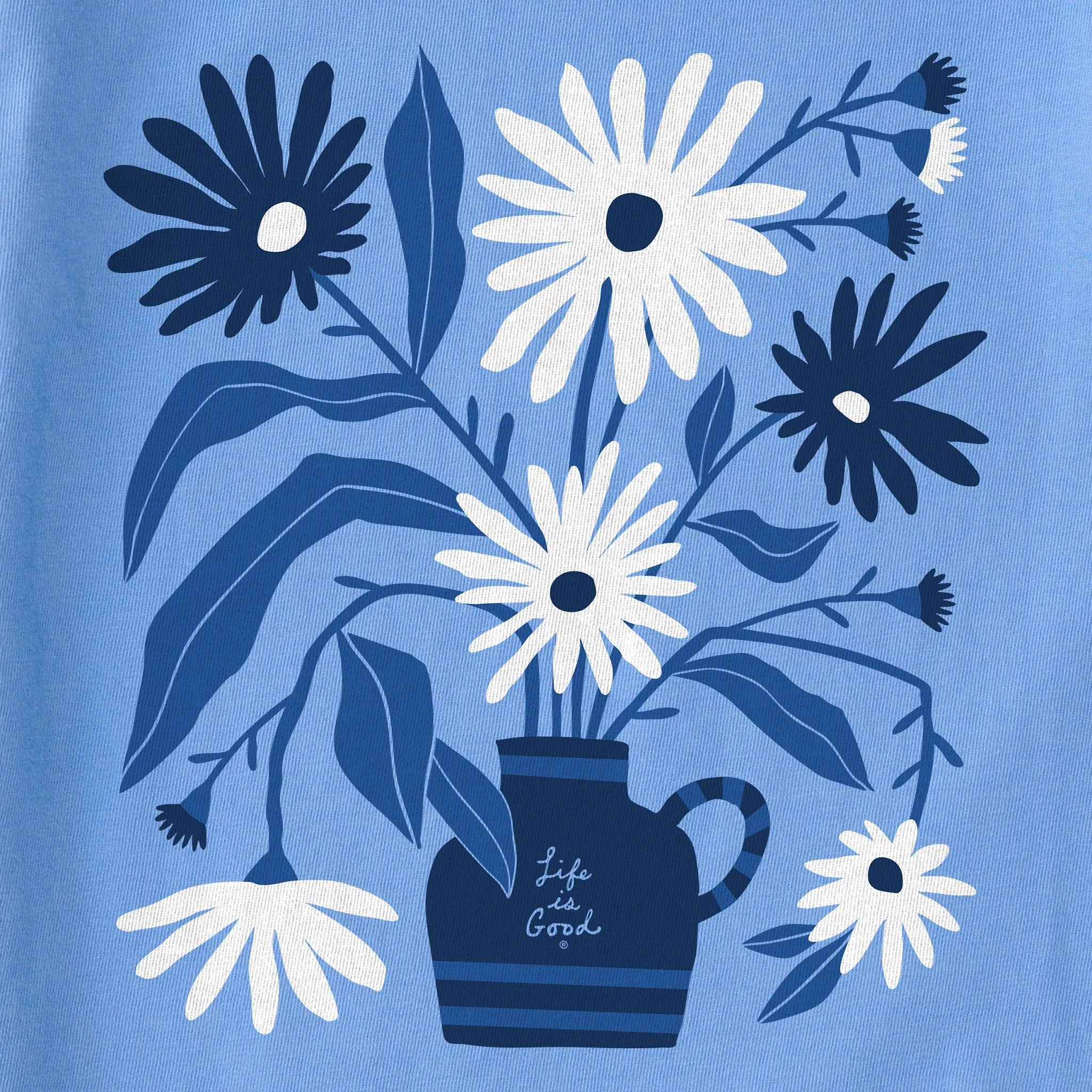 Kids Blue Daisies Short Sleeve Crusher Tee Life is Good