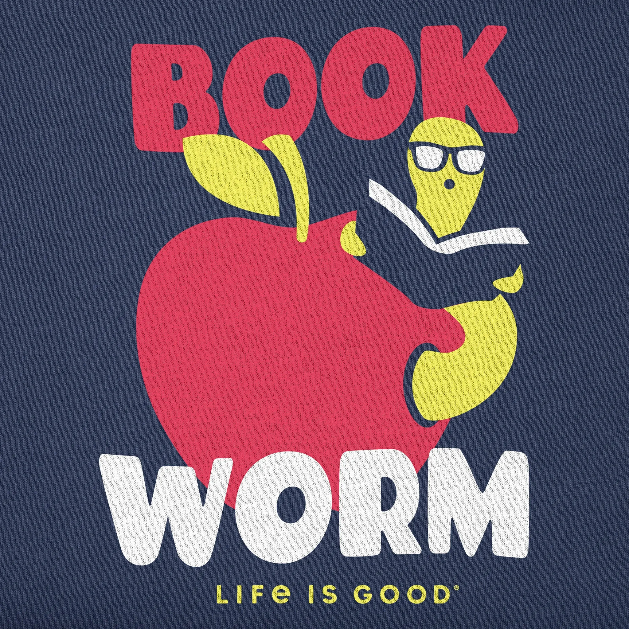 Kids Book Worm Short Sleeve Crusher Tee Life is Good