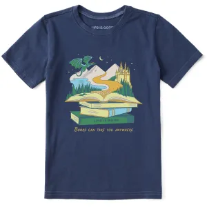 Kids Books Can Take You Anywhere Short Sleeve Crusher Tee Life is Good