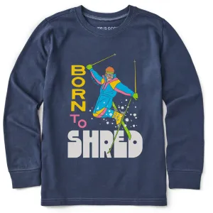 Kids Born to Shred Long Sleeve Crusher Tee Life is Good