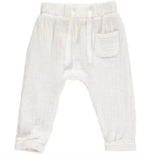 Kids' Bosun Cotton Gauze Pants In White