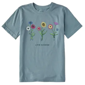 Kids Botanical Flowers Short Sleeve Crusher Tee Life is Good