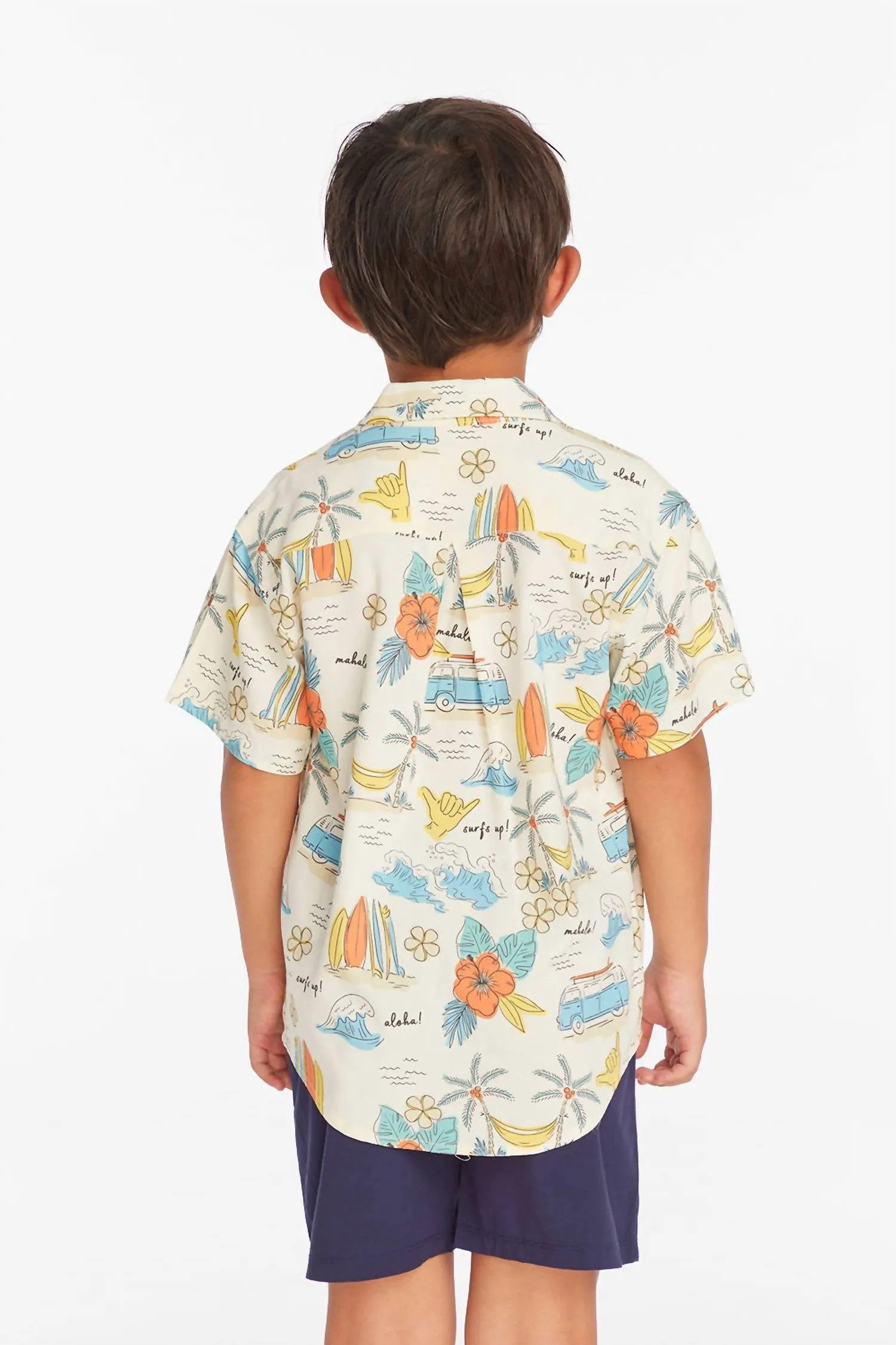 Kids Boys Surfs Up Shirt In White