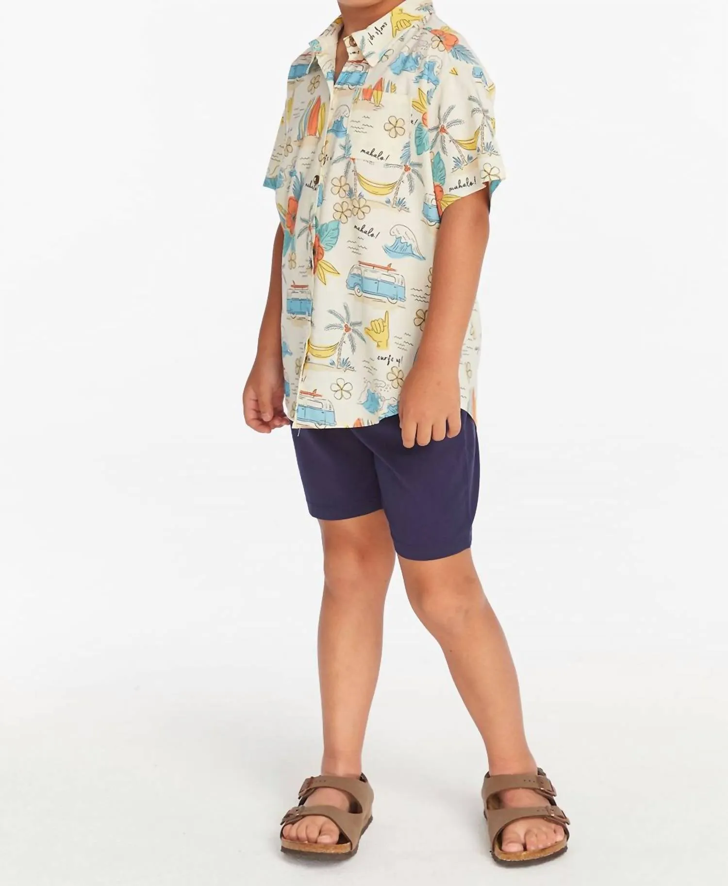 Kids Boys Surfs Up Shirt In White