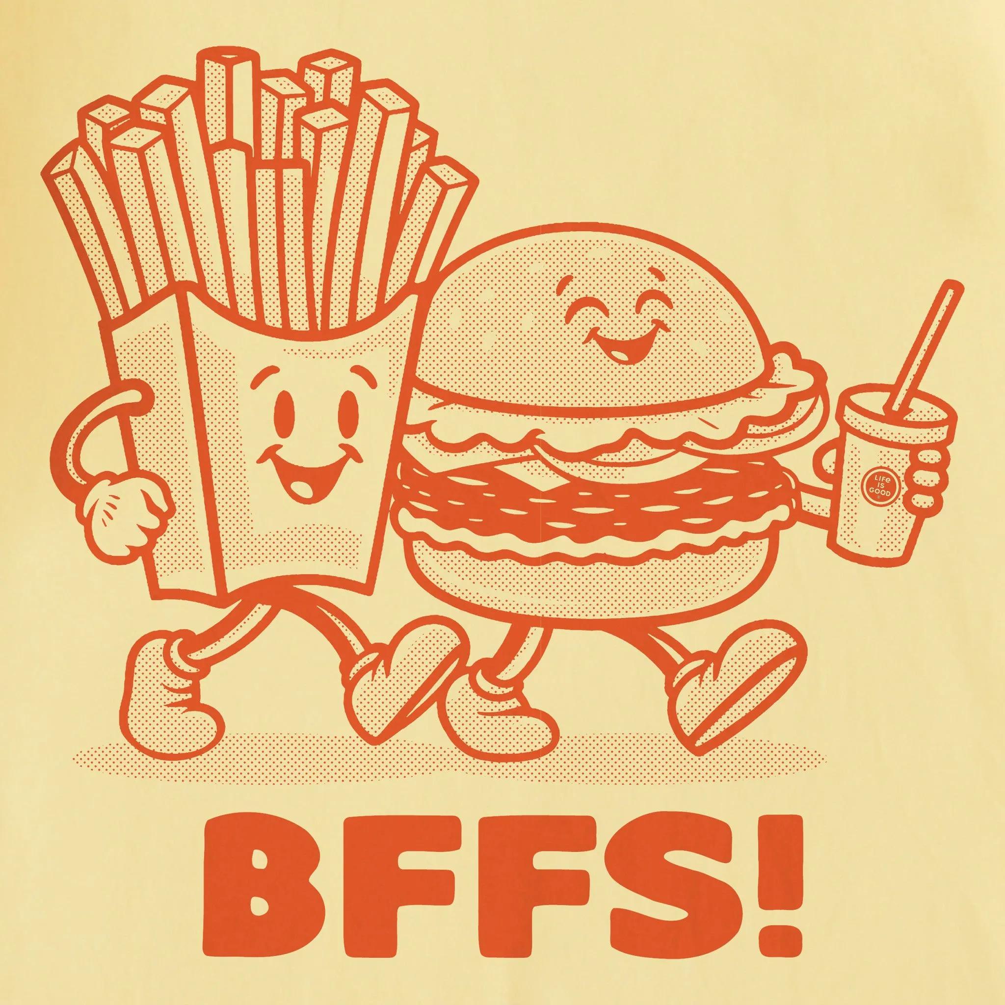 Kids Burger and Fries BFFs Short Sleeve Crusher Tee Life is Good
