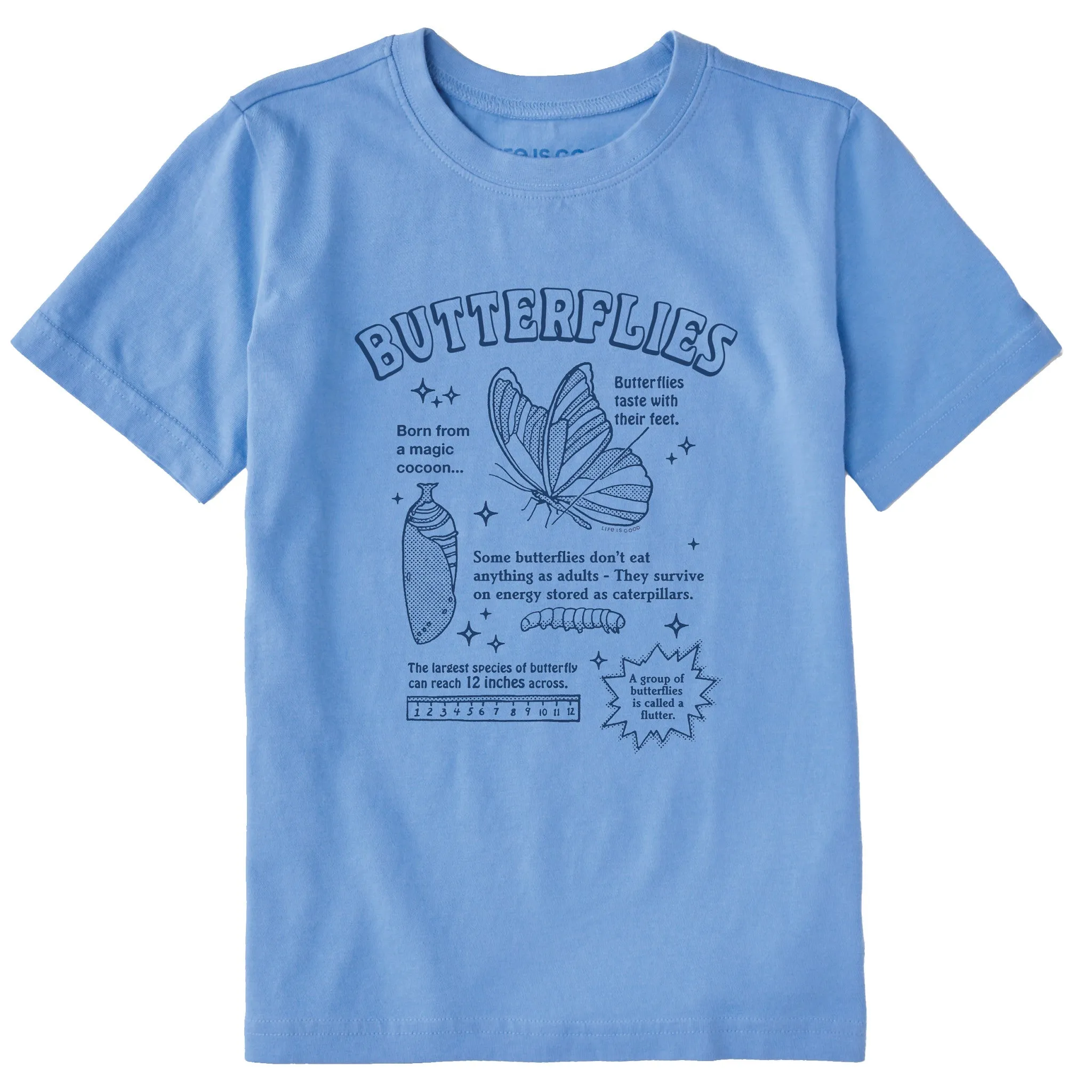 Kids Butterflies are Amazing Short Sleeve Crusher Tee Life is Good