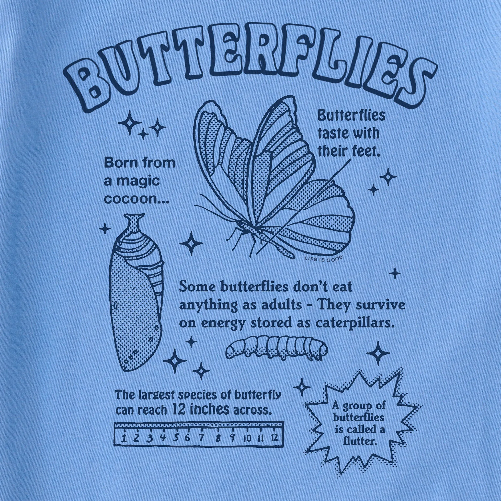Kids Butterflies are Amazing Short Sleeve Crusher Tee Life is Good