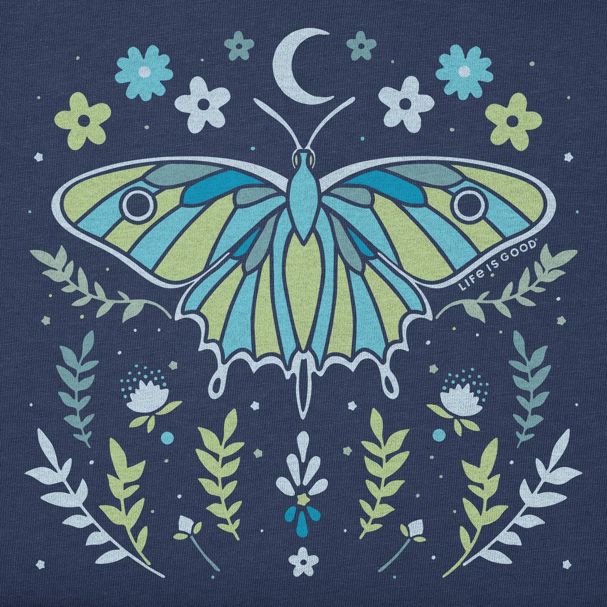 Kids Butterfly Wildflowers Short Sleeve Crusher Tee Life is Good