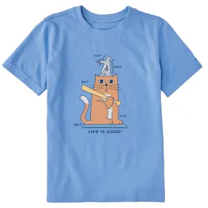 Kids Cat and Rat on a Mat Short Sleeve Crusher Tee Life is Good