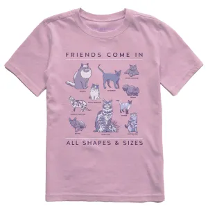 Kids Cat Friends Shapes & Sizes Short Sleeve Crusher Tee Life is Good