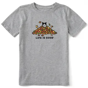 Kids Cat Gets Up and Leaves Short Sleeve Crusher Tee Life is Good