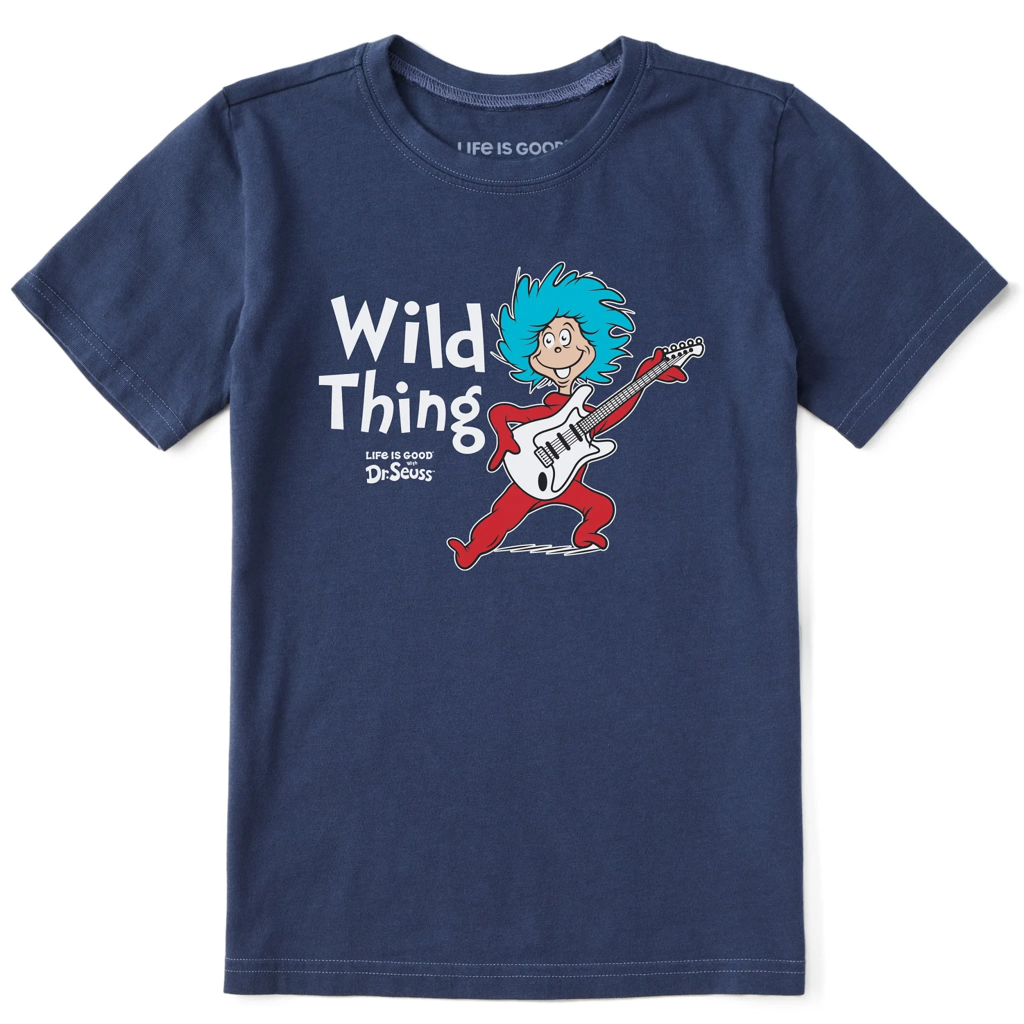 Kids Cat in the Hat Wild Thing Guitar Short Sleeve Crusher Tee Life is Good