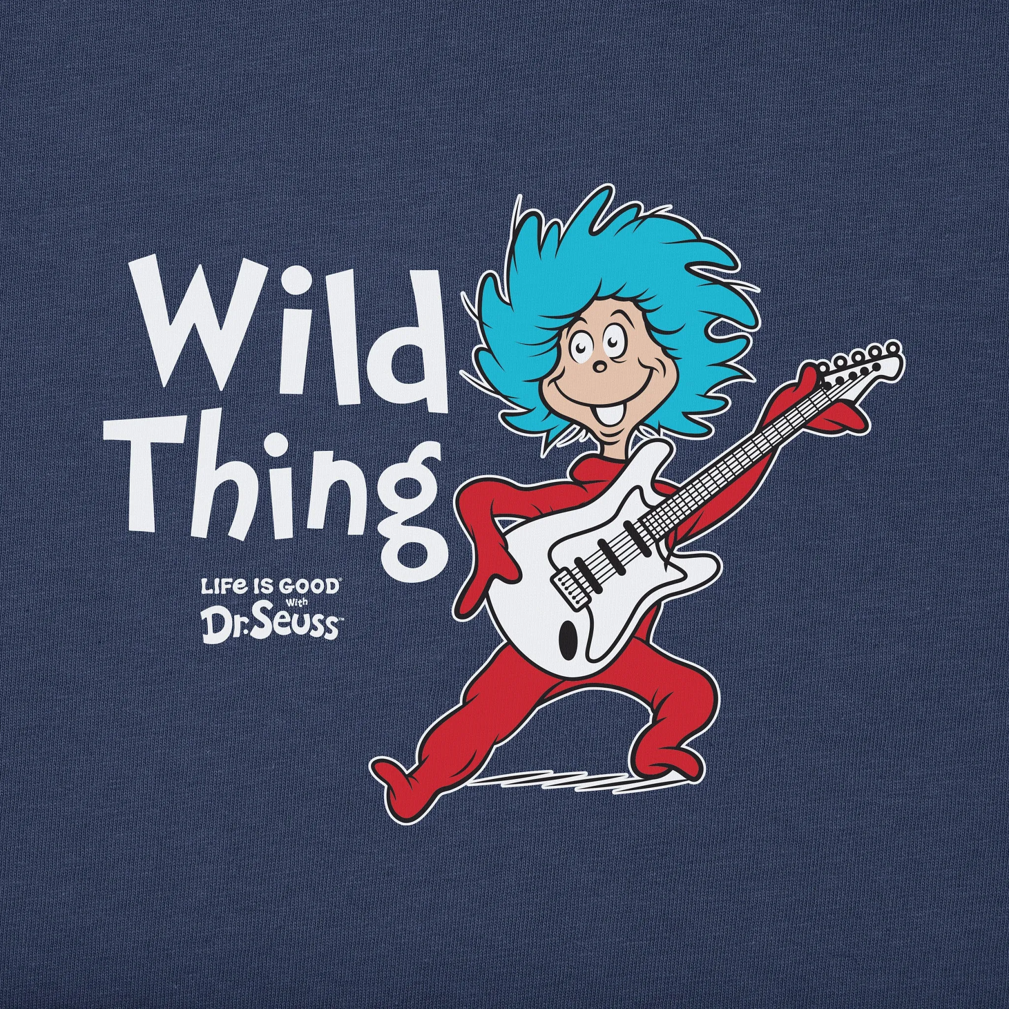 Kids Cat in the Hat Wild Thing Guitar Short Sleeve Crusher Tee Life is Good