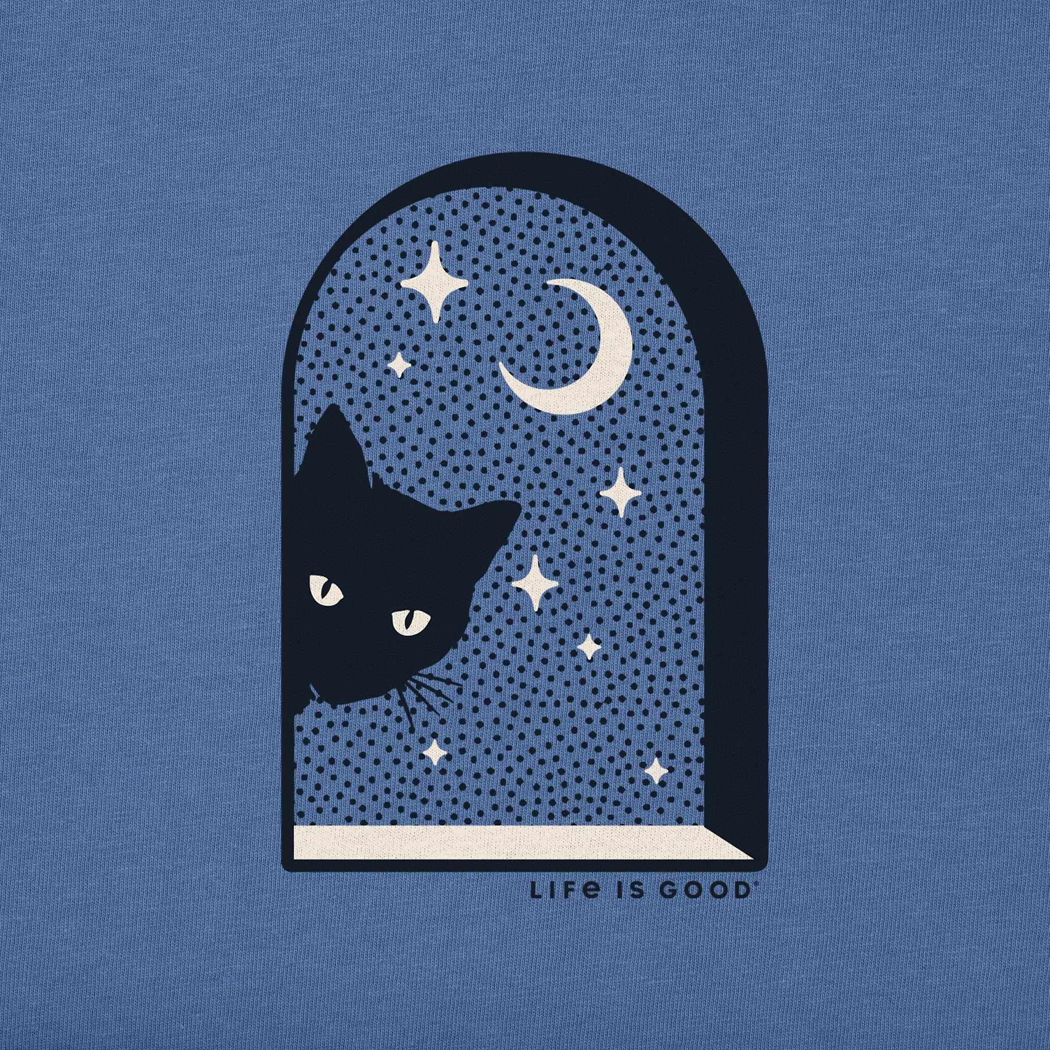 Kids Cat in Window Short Sleeve Crusher Tee Life is Good