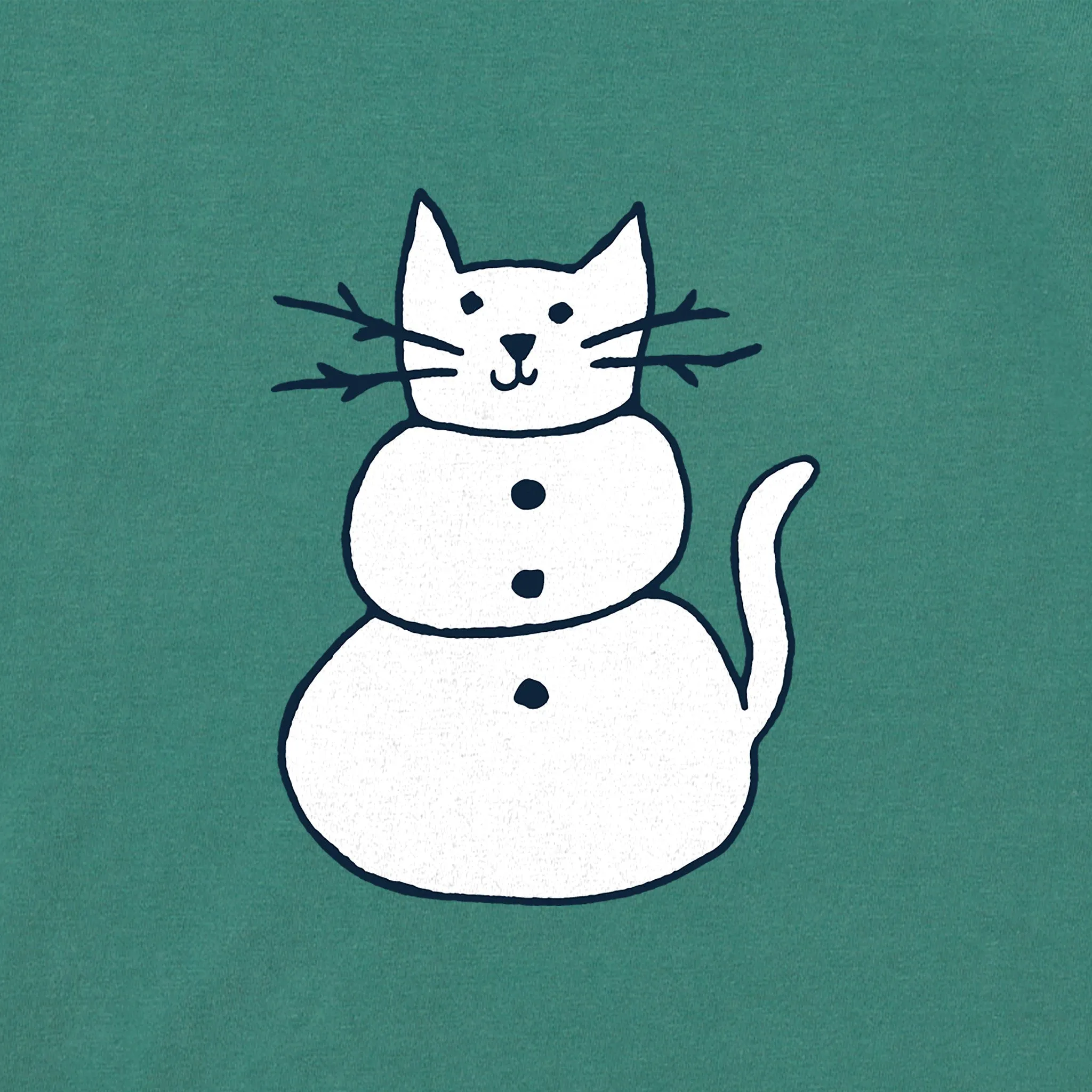 Kids Cat Snowman Long Sleeve Crusher Tee Life is Good