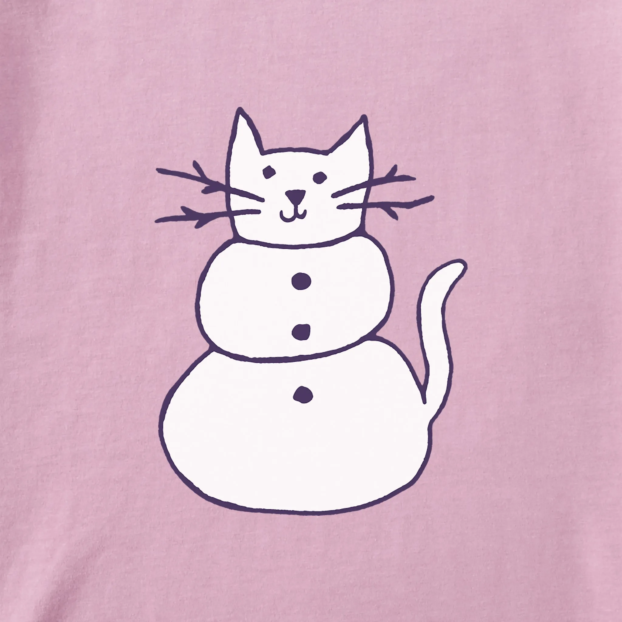 Kids Cat Snowman Short Sleeve Crusher Tee Life is Good