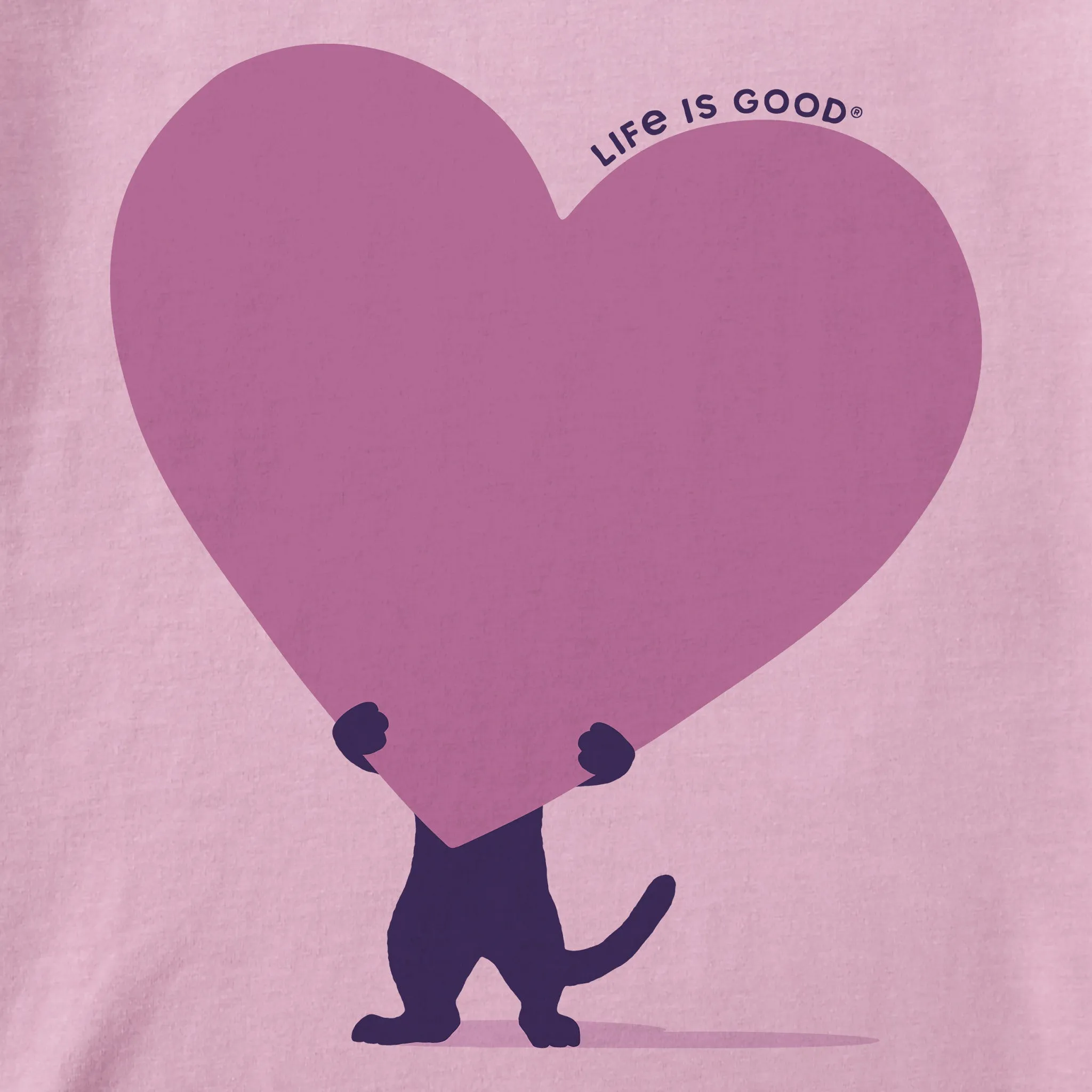 Kids Cat with Heart Short Sleeve Crusher Tee Life is Good