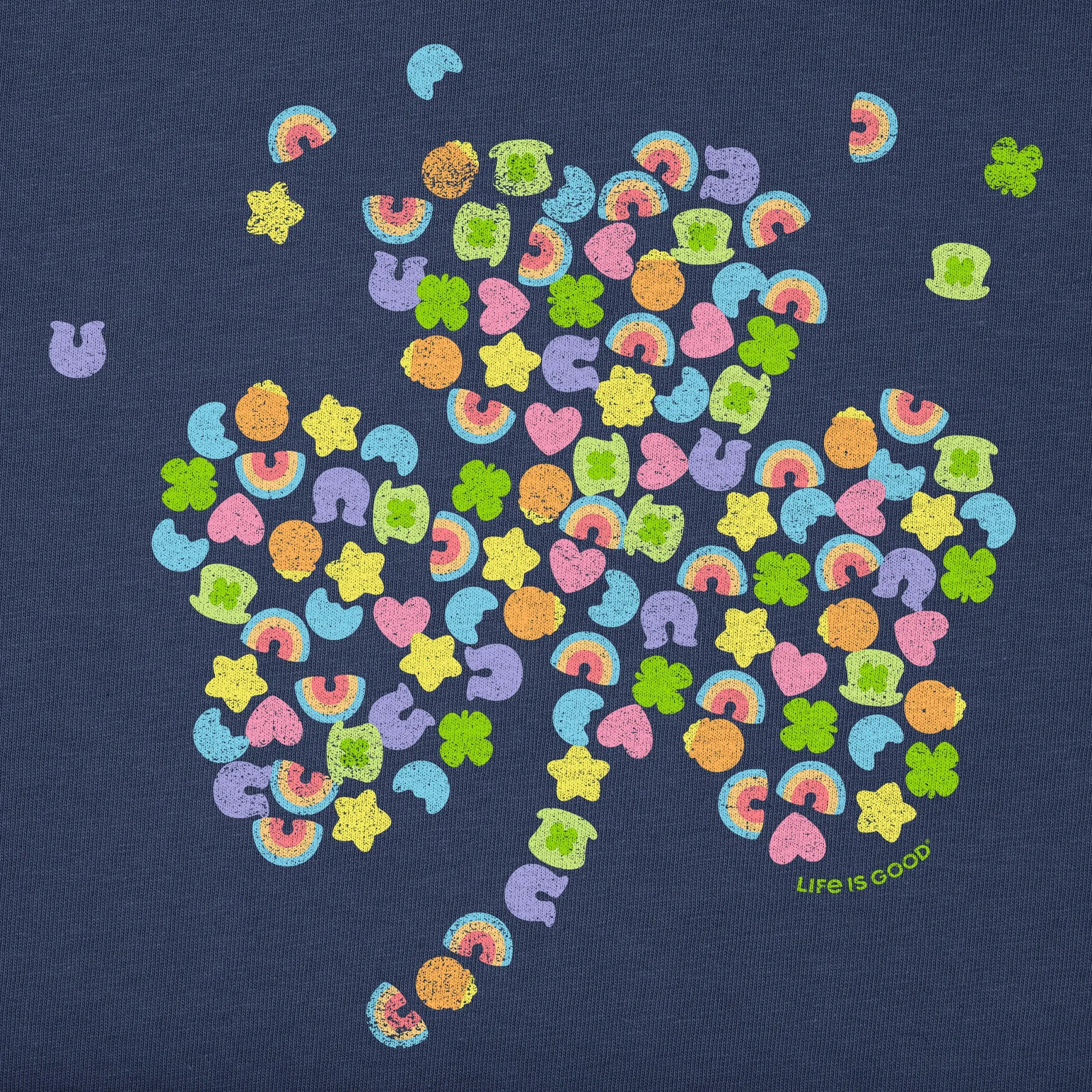 Kids Charmed Clover Short Sleeve Crusher Tee Life is Good