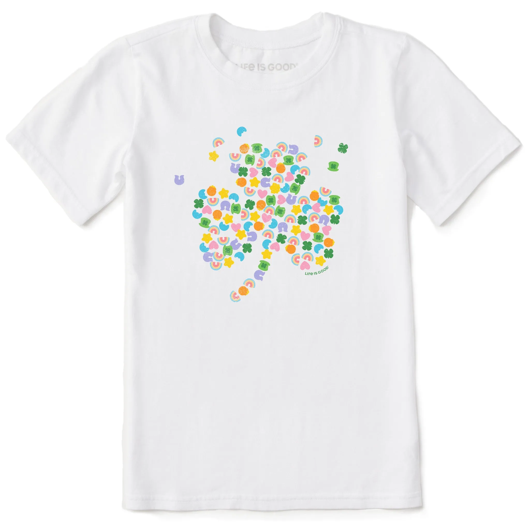 Kids Charmed Clover Short Sleeve Crusher Tee Life is Good