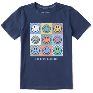 Kids Checker Smiles Short Sleeve Crusher Tee Life is Good