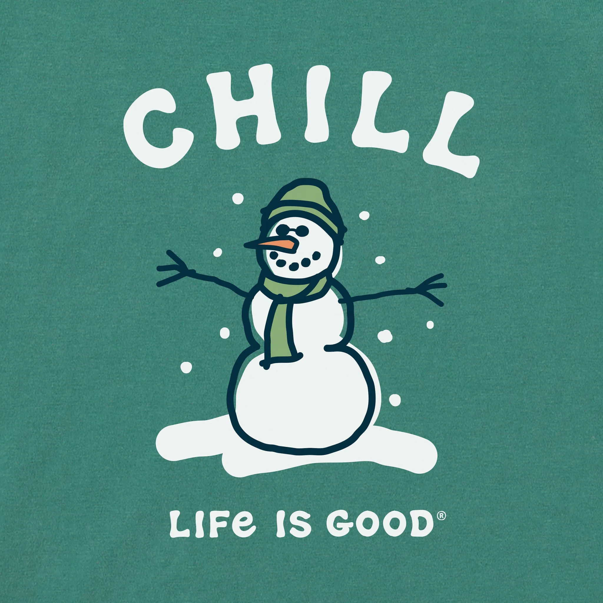Kids Chill Snowman Long Sleeve Crusher Tee Life is Good