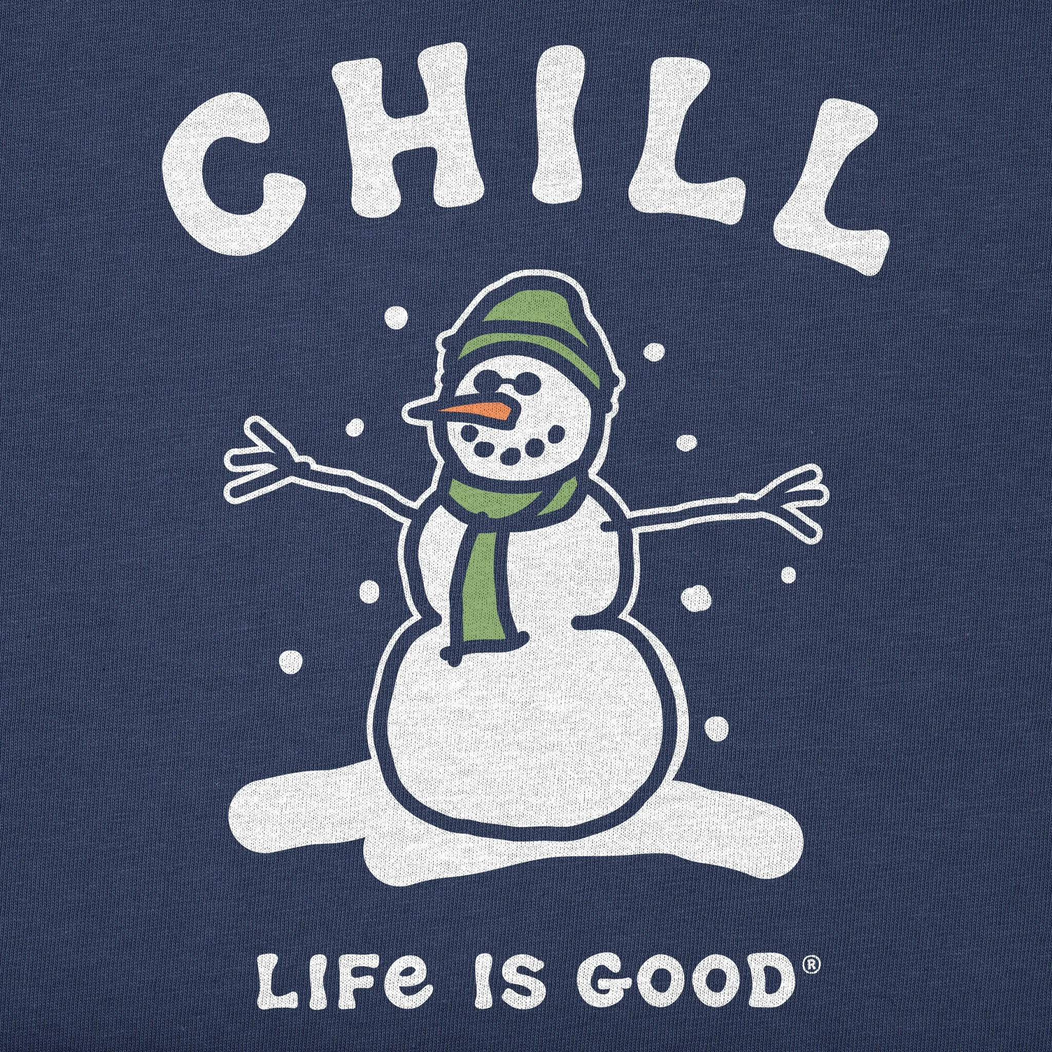 Kids Chill Snowman Long Sleeve Crusher Tee Life is Good
