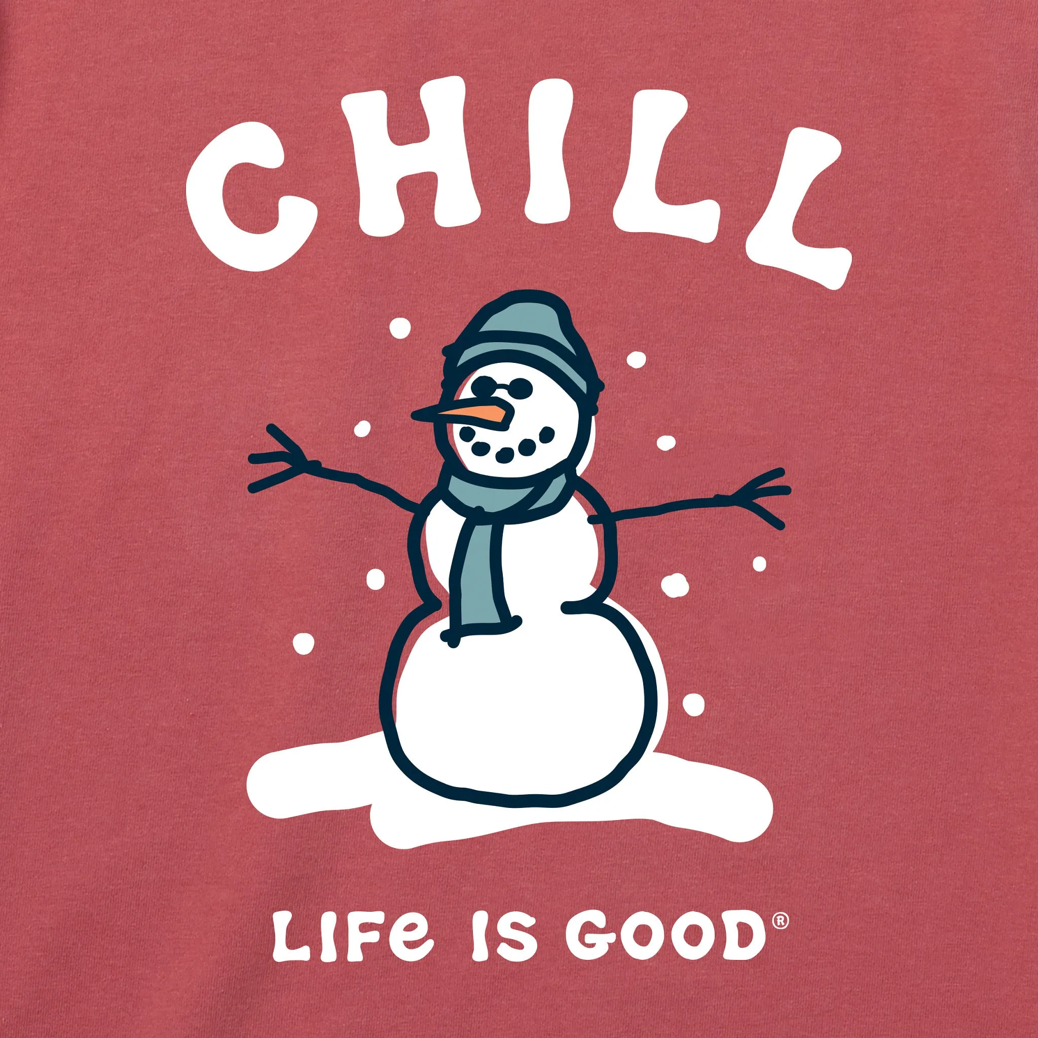 Kids Chill Snowman Long Sleeve Crusher Tee Life is Good