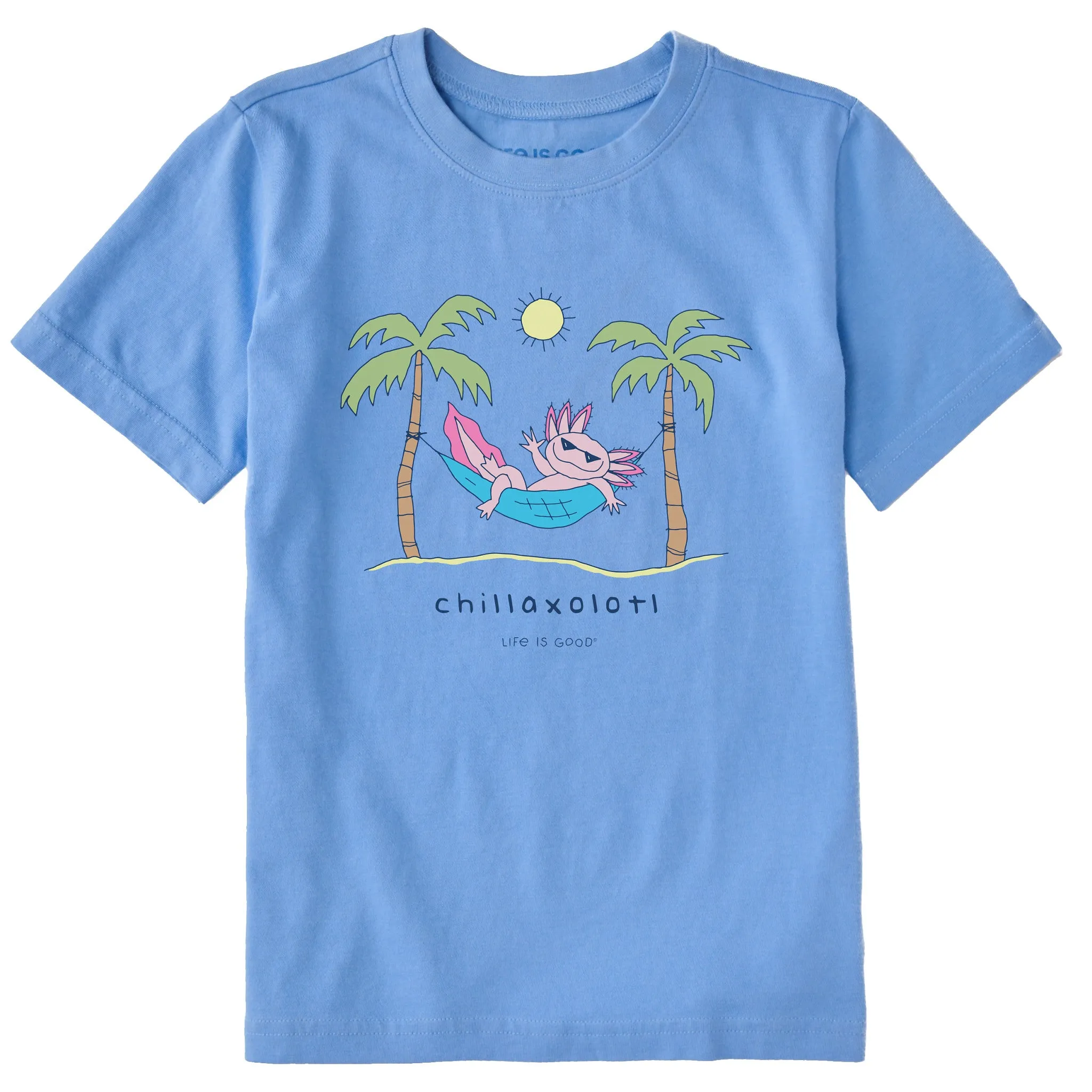 Kids Chillaxolotl Short Sleeve Crusher Tee Life is Good