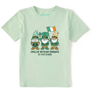 Kids Chillin With My St Pats Gnomies 2025 Short Sleeve Crusher Tee Life is Good
