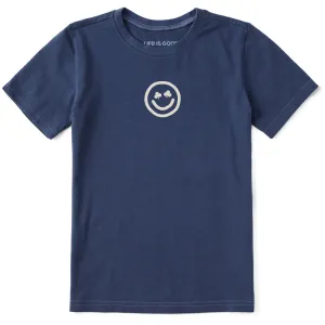 Kids Clean Clover Smile Face Short Sleeve Crusher Tee Life is Good