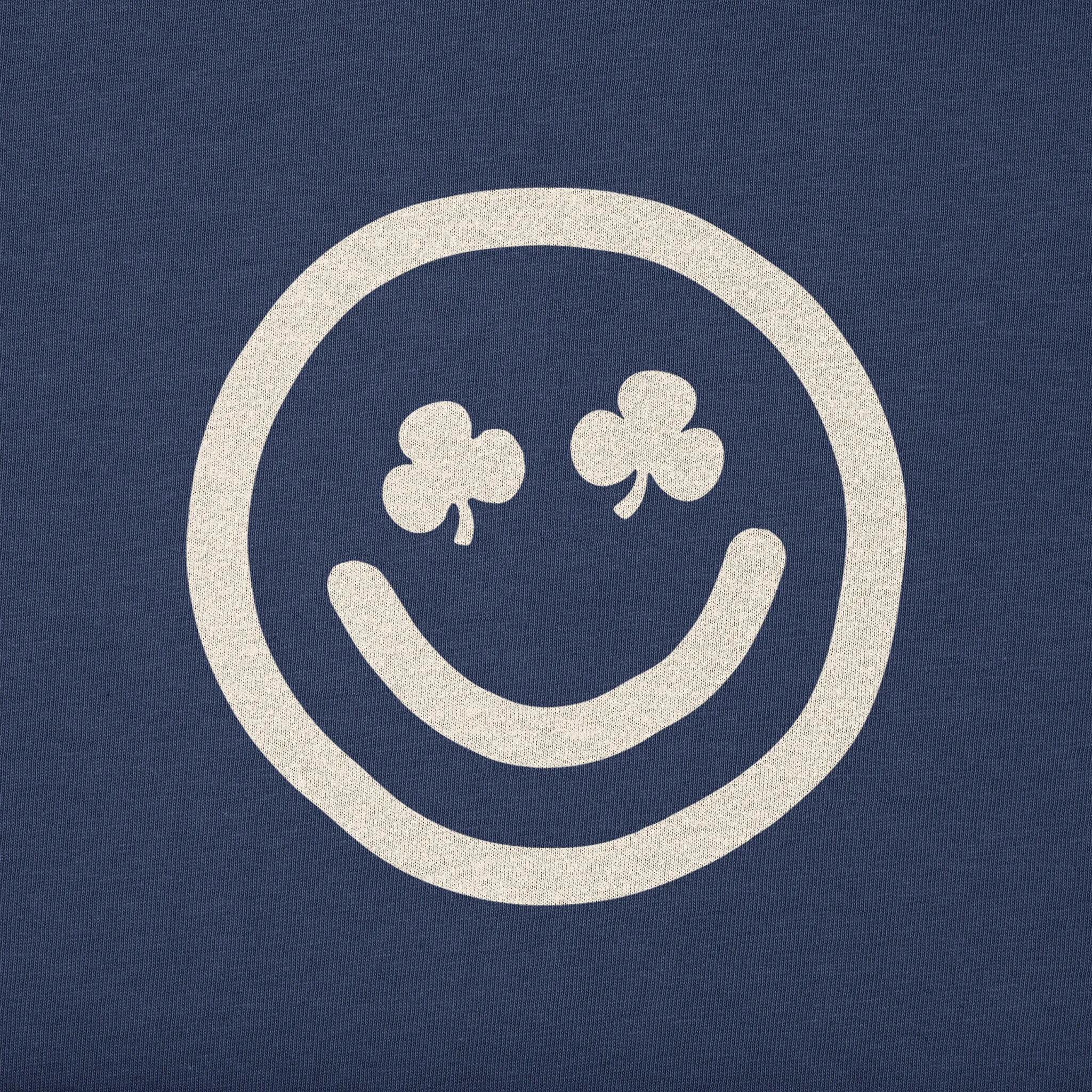 Kids Clean Clover Smile Face Short Sleeve Crusher Tee Life is Good